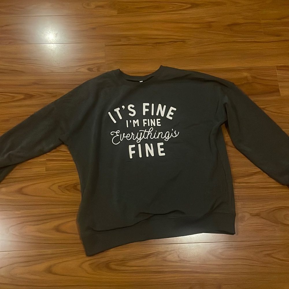 Medium Gray “I’m fine” crewneck from Amazon